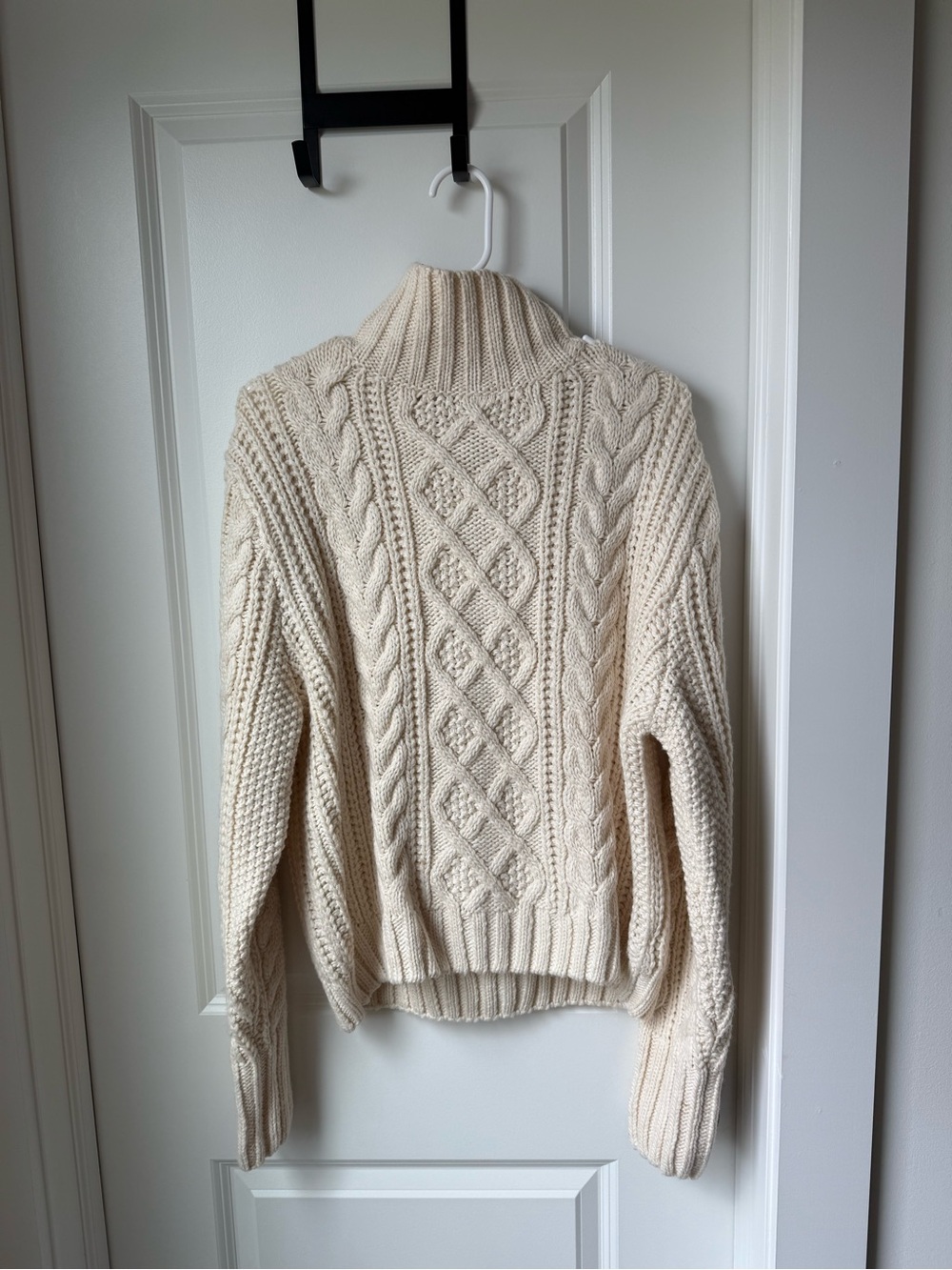 Zara Cream Cable Turtleneck Sweater